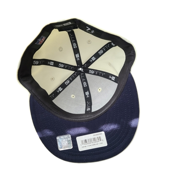 Men's Chicago Bears New Era Cream Chrome Color Dim 59FIFTY Fitted Hat Size 7 3/8 - Picture 6 of 7